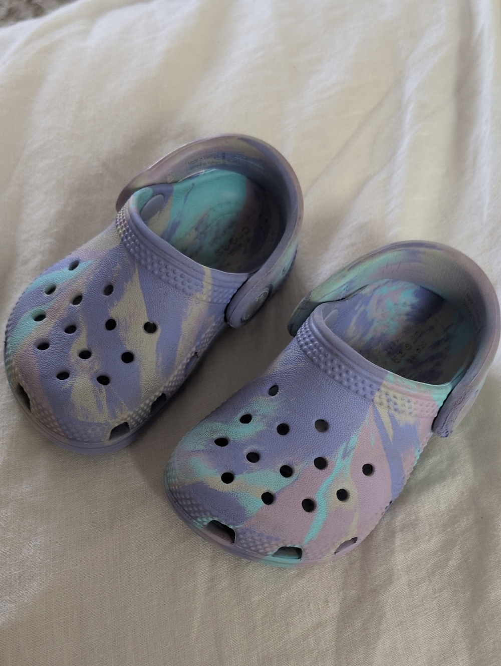 Kids' Slip-On Crocs in Lavender Tie-Dye